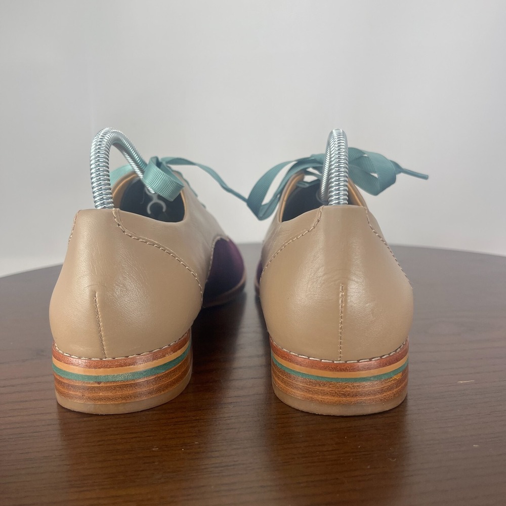 Pilcro And The Letterpress Shoes Women 7M Reddish Purple Suede Mary Jane Lace Up - Picture 5 of 16